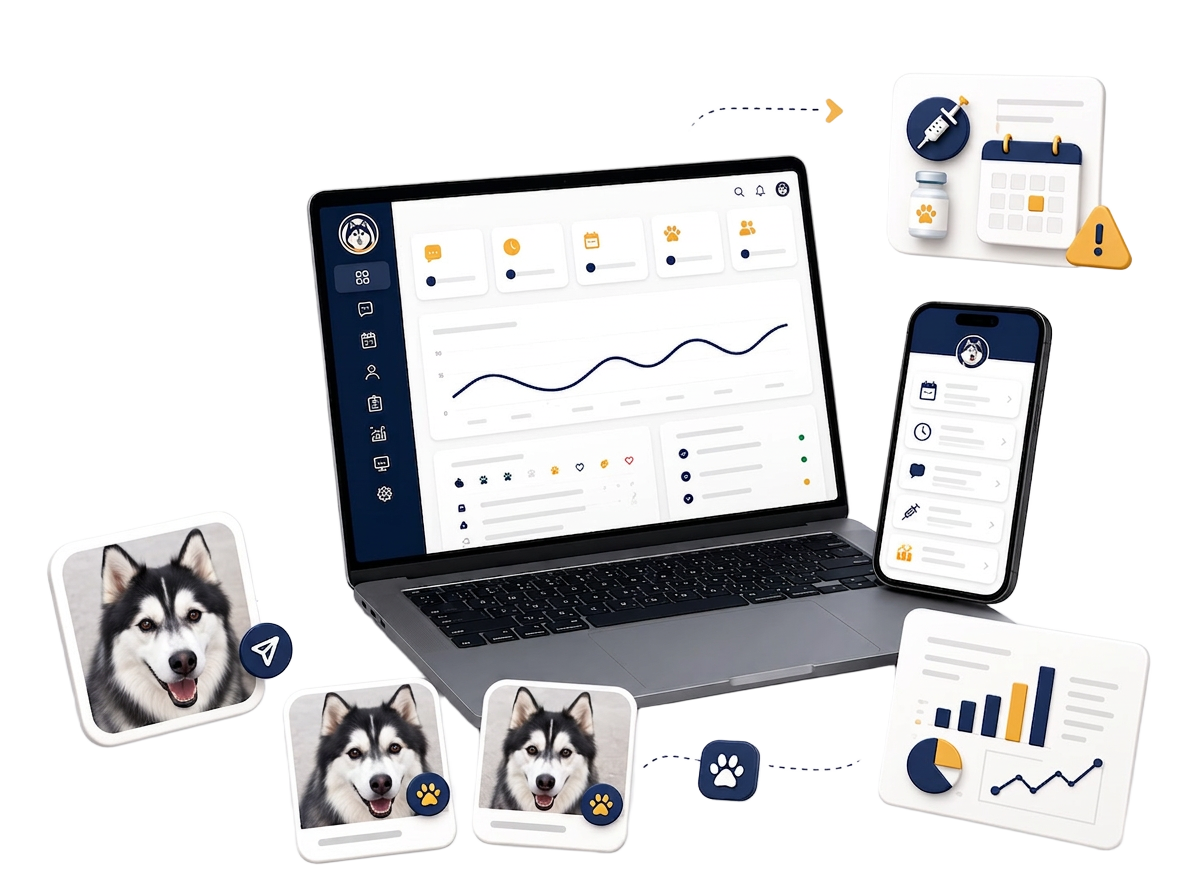 PetOps Tech — automações conectando dashboard, agenda, WhatsApp e relatórios